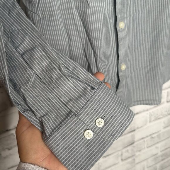 Goodfellow & Company Gray Striped Slim Fit Button Down Shirt Size Large - Picture 3 of 6